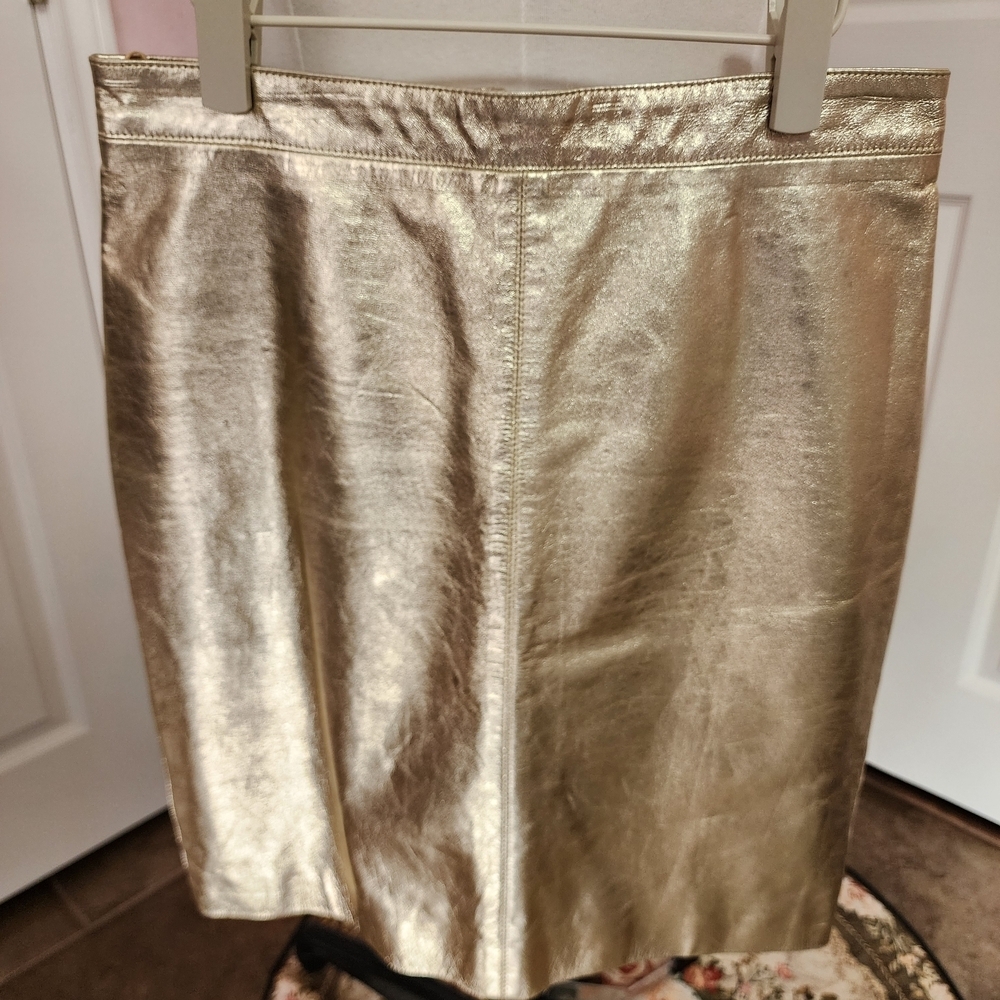 Hugo Buscati Metallic Gold Mini Skirt